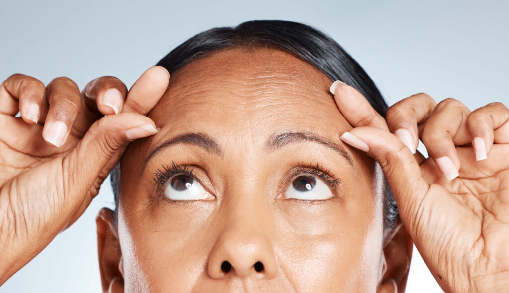 face skincare and woman squeeze wrinkles in studi 2025 04 06 07 55 37 utc
